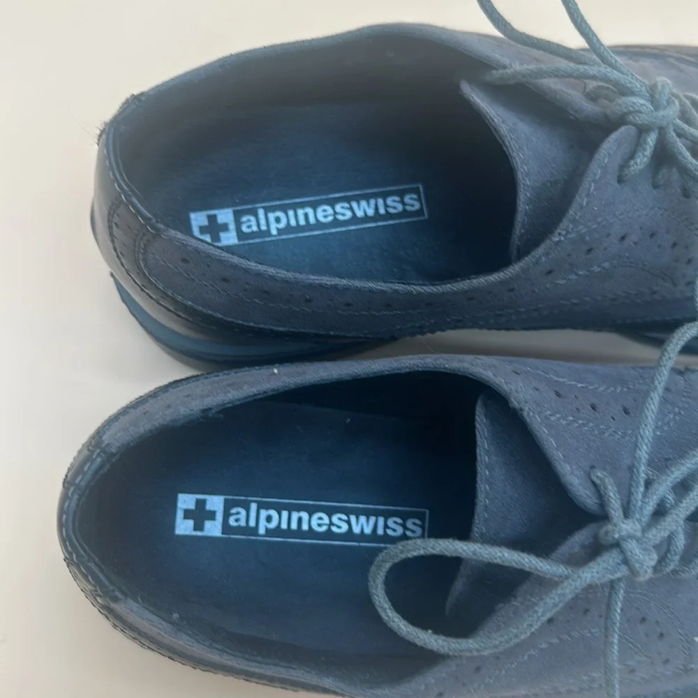 Alpine Swiss ALEC Mens Ripple Sole Wingtip Shoes Leather Lining & Insole - US 12